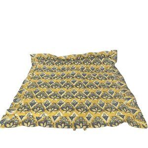 CHAMBERS Euro Sham Luxury Pillow Cover Quilted Cotton Yellow Blue French Country